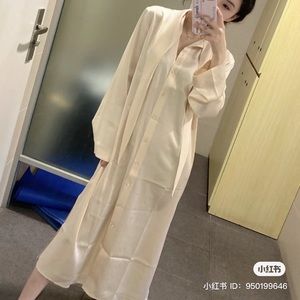 CHICJOC Women Reversible Midi Neck Shirt Dress size 36